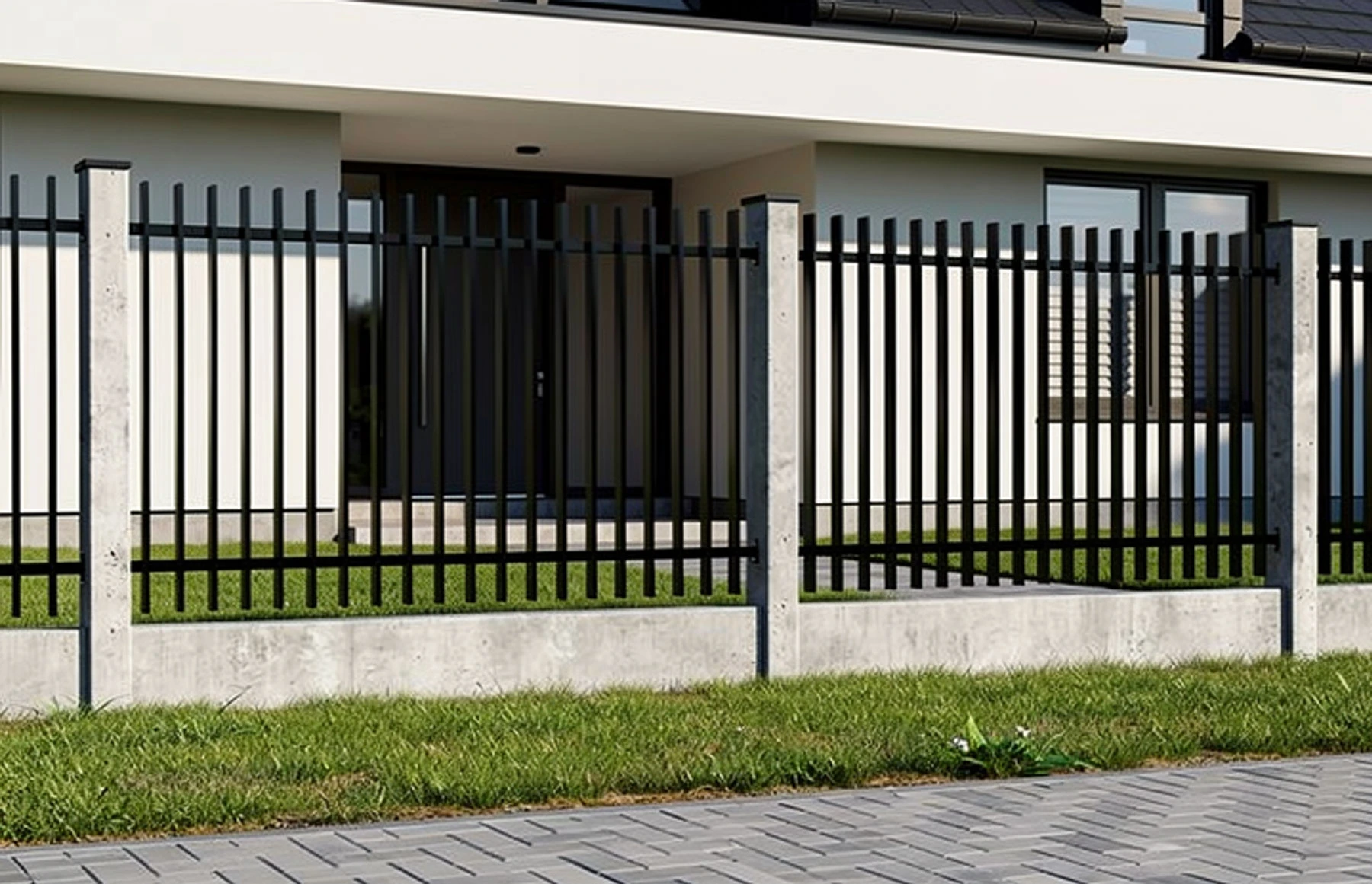 Gard metalic din aluminiu, model Light Straight, 2000x1800mm, Gama Light