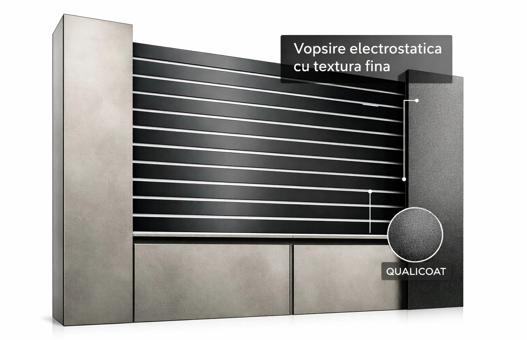 Gard metalic din aluminiu, model Taurus, 2000x1500mm