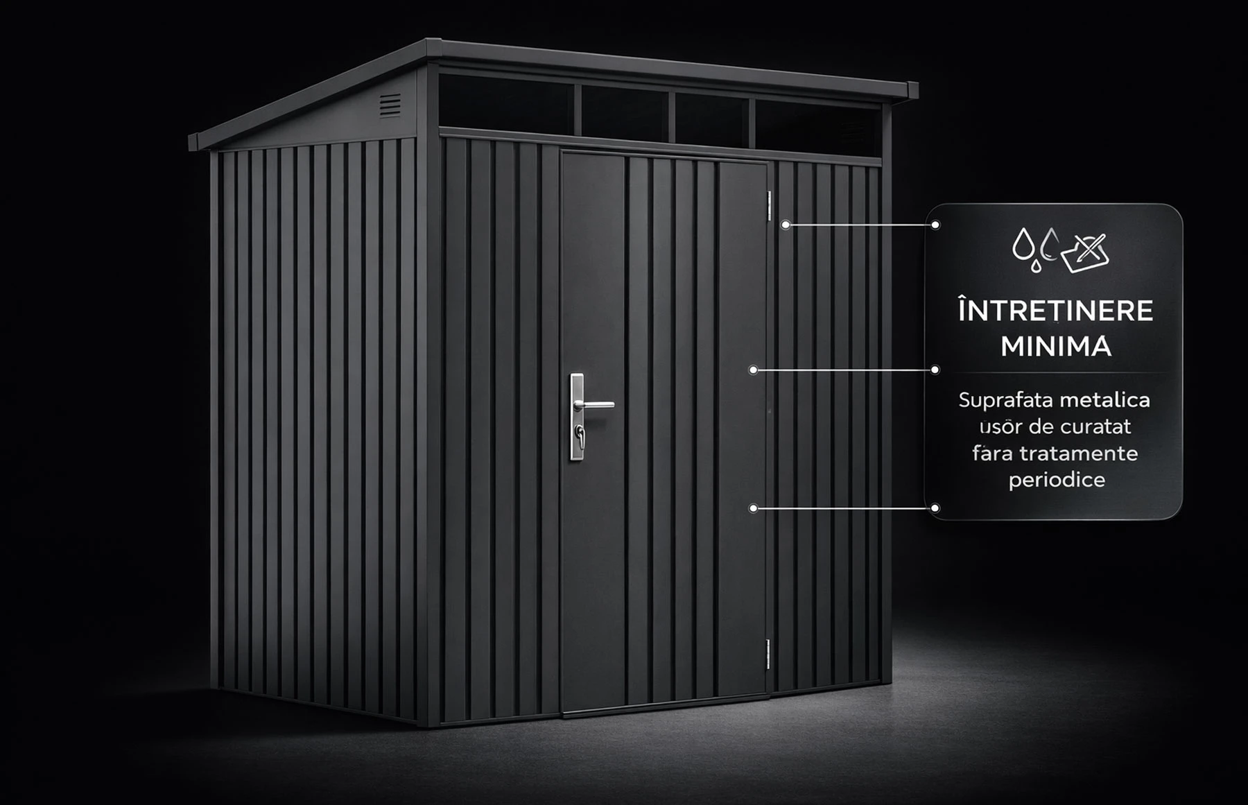 Magazie depozitare gradina SkyBox, casuta depozitare unelte, Premium, Otel zincat