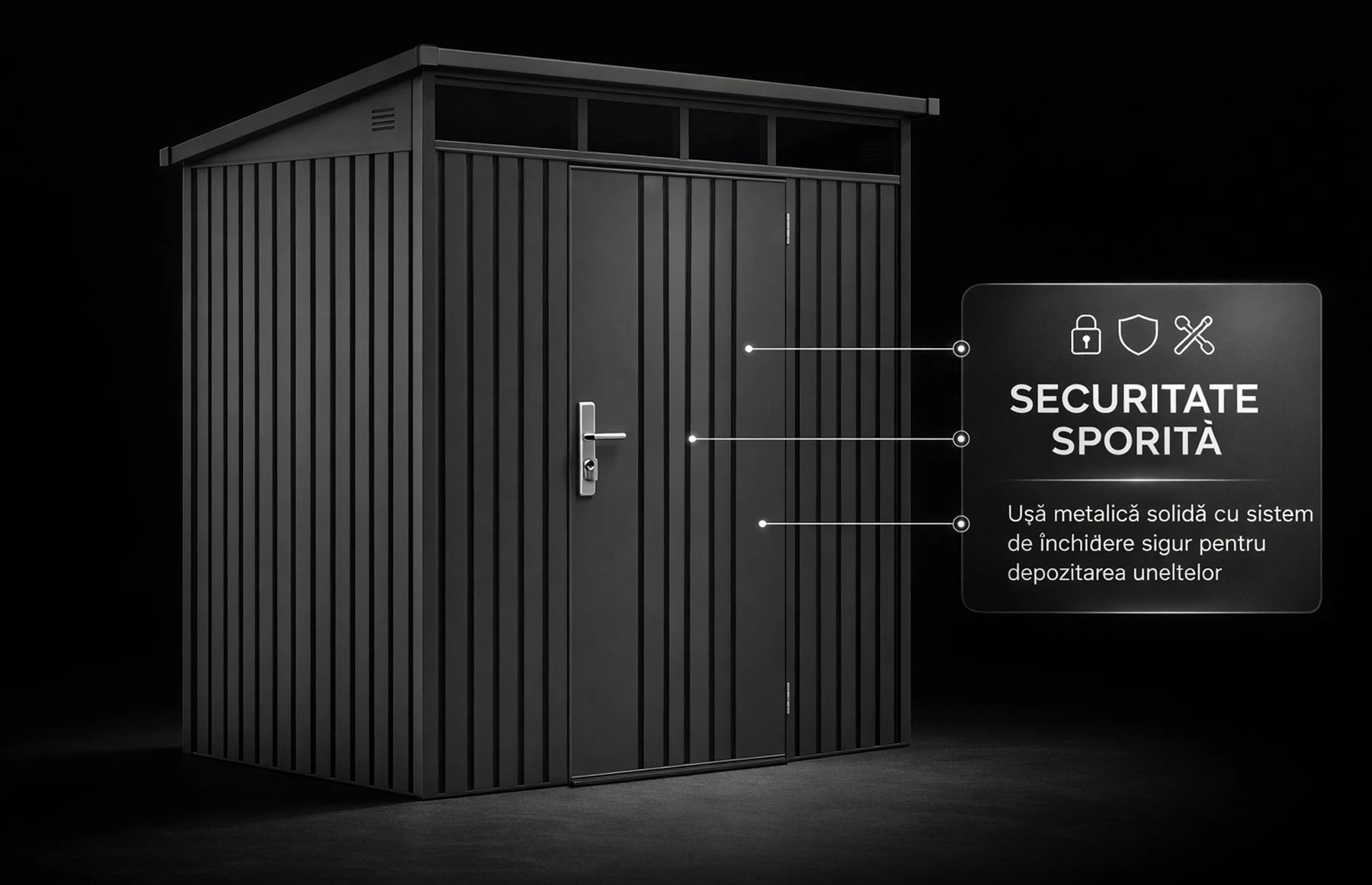 Magazie depozitare gradina SkyBox, casuta depozitare unelte, Premium, Otel zincat