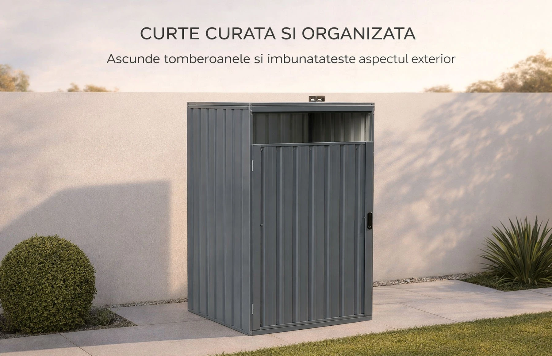 Magazie depozitare tomberoane gunoi MultiBin, depozitare pubela gunoi, Basic, Otel zincat