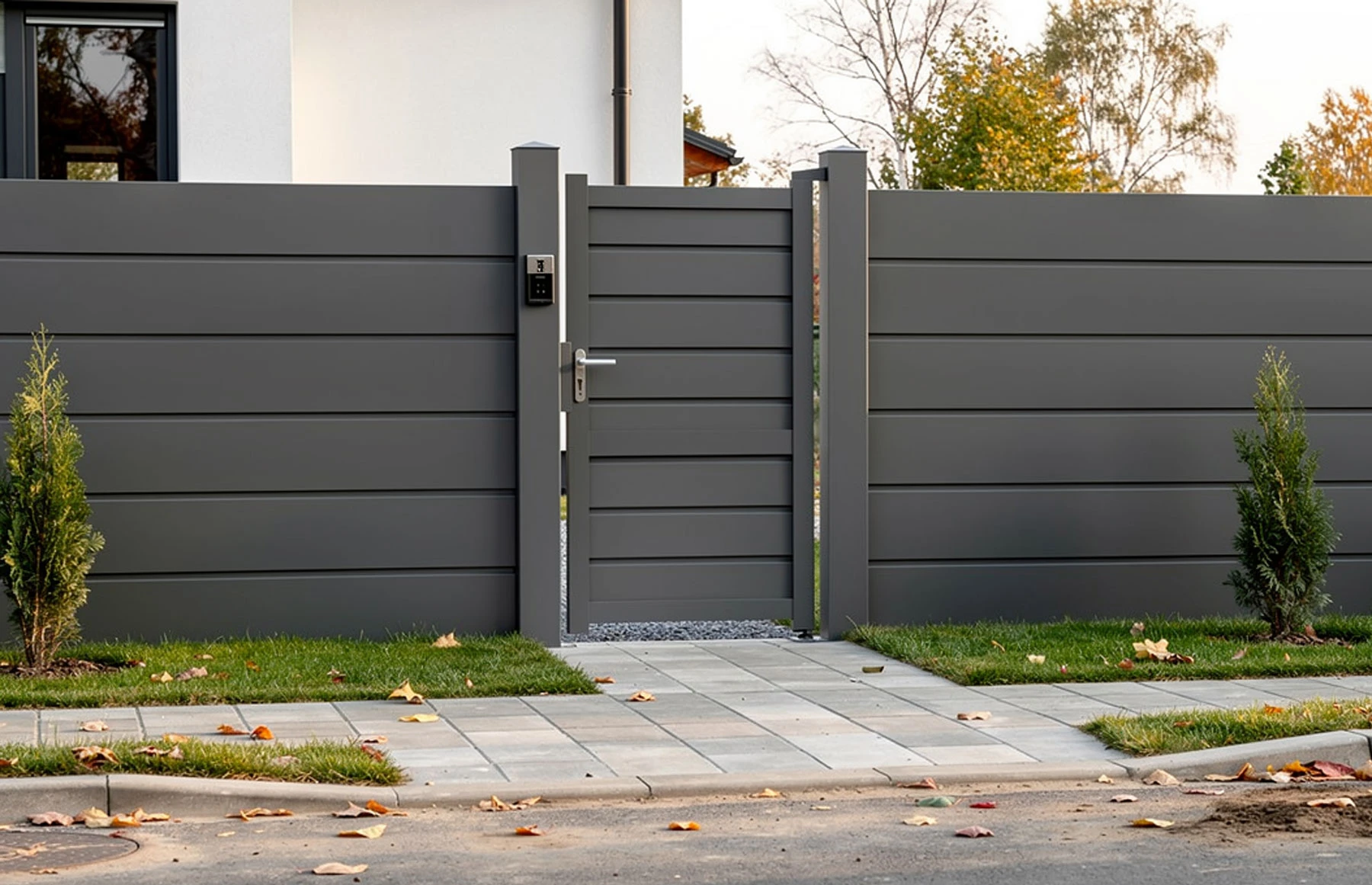 Poarta pietonala aluminiu Baldur, 1000mm lungime x 1800mm inaltime, gri antracit