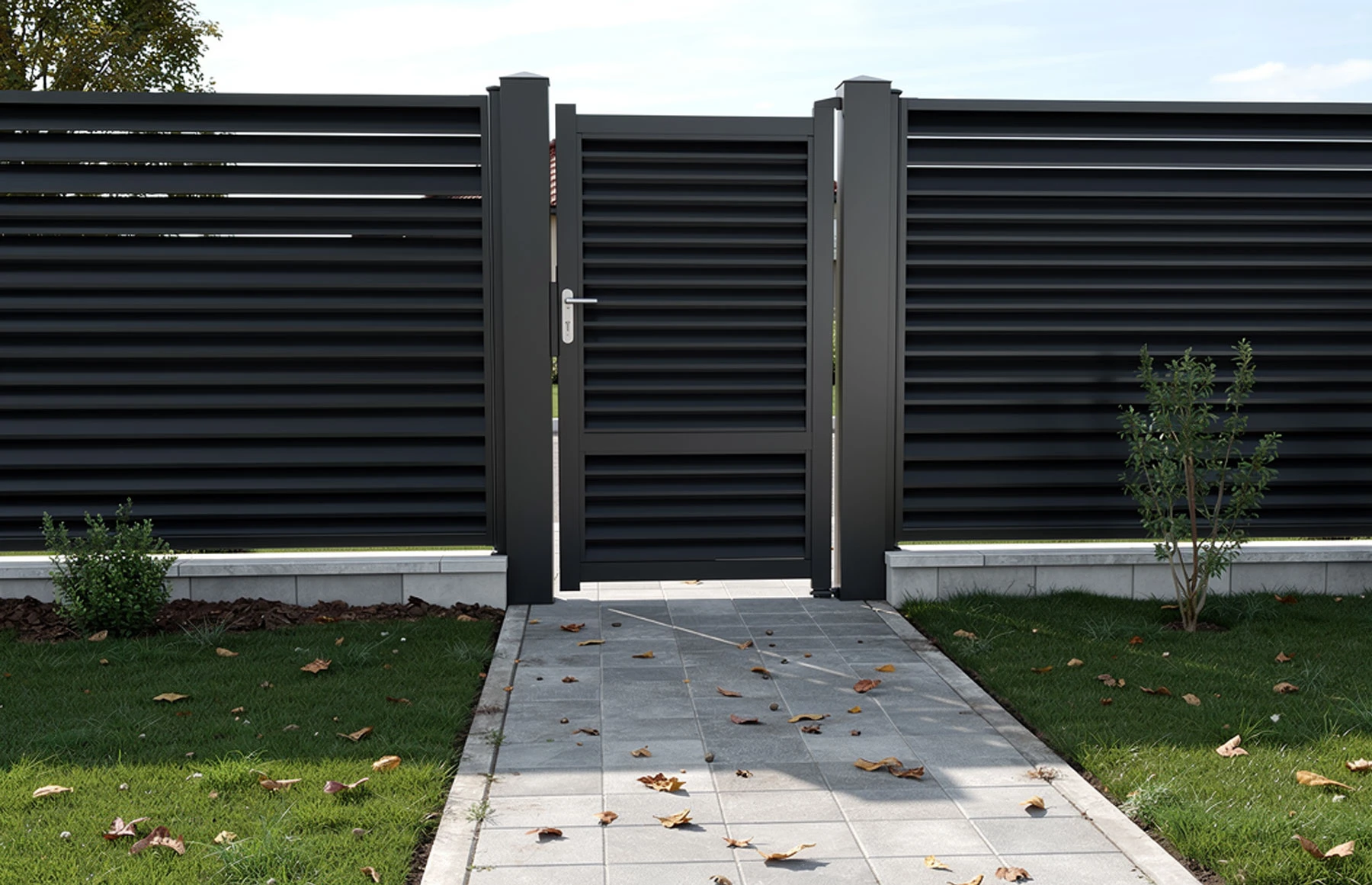 Poarta pietonala ranforsata aluminiu Jaluzea Suprem, 900mm lungim x 1800mm inaltime, maro