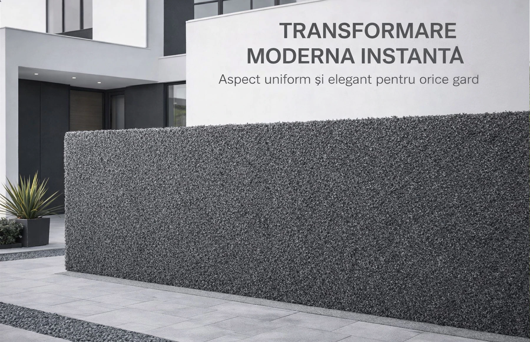 Plasa gard viu artificial, imitatie Gard Viu, plasa paravan Gri, 1.7x10metri, Virtuoso