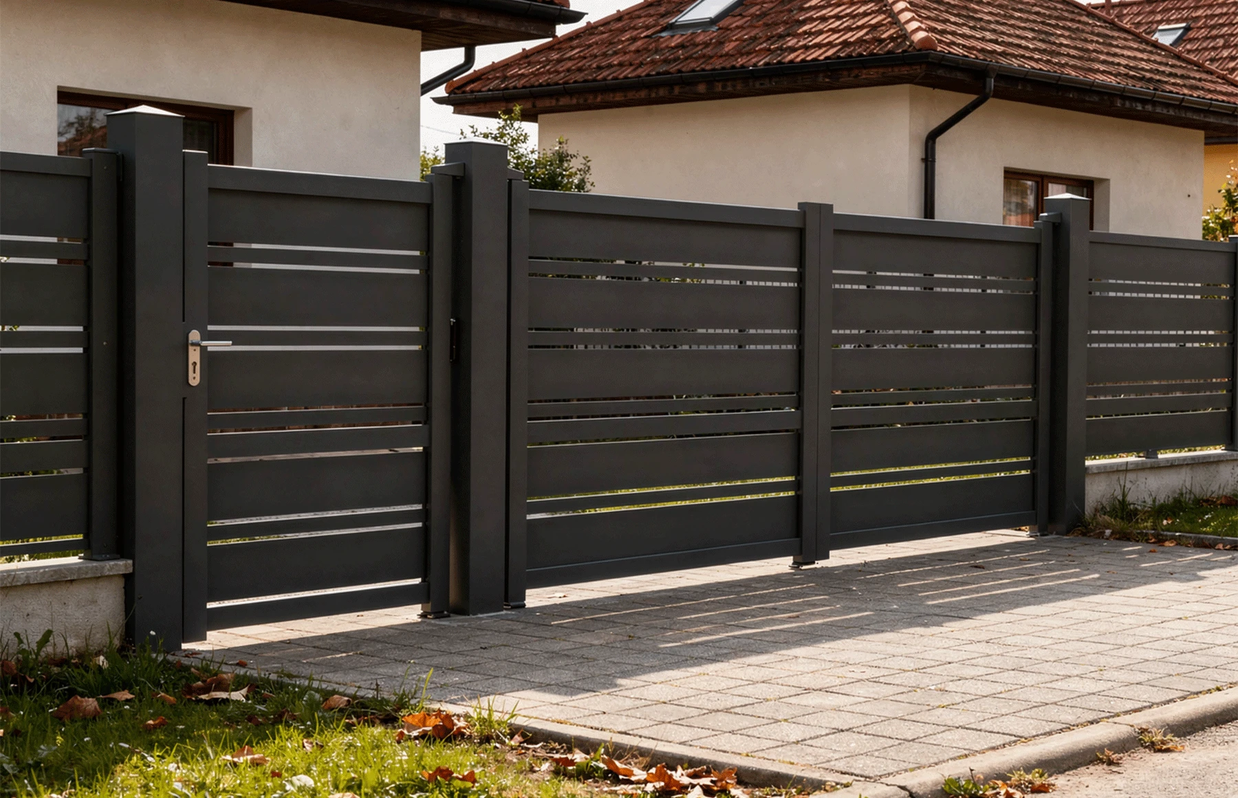 Set porti metalice din aluminiu, gri antracit, model Neptun