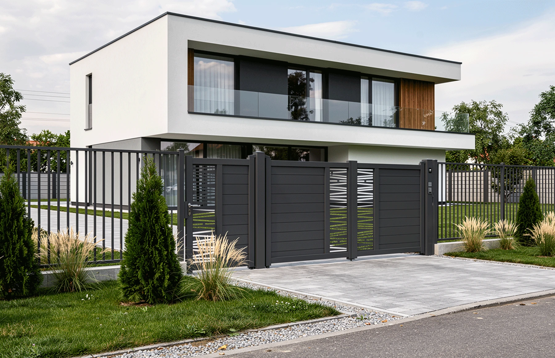 Set porti metalice din aluminiu 900x1800mm, 3500x1800mm, prefabricate, maro, model Poseidon