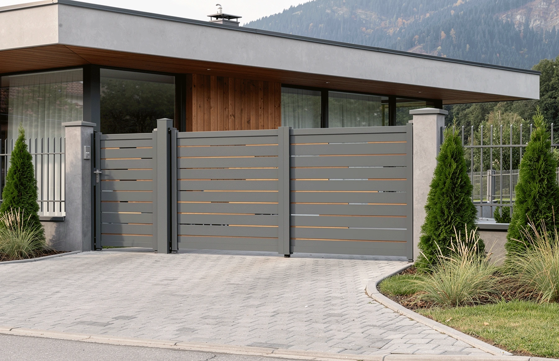 Set porti metalice din aluminiu, gri antracit, model Ragnar