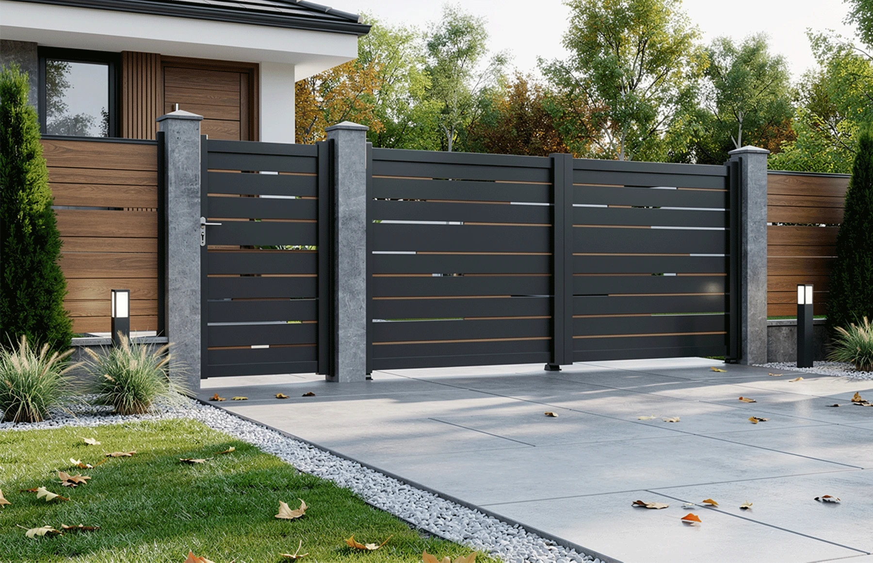 Set porti metalice din aluminiu, gri antracit, model Ragnar