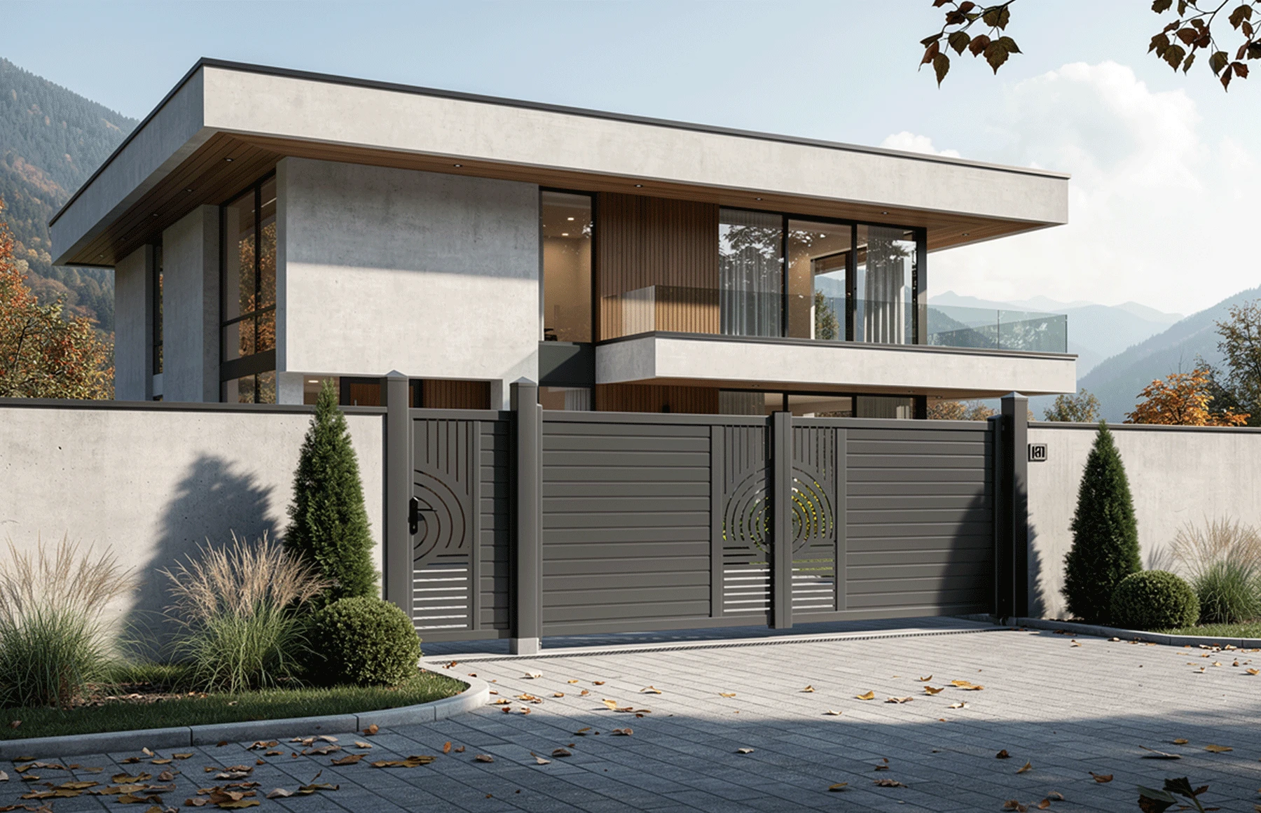 Set porti metalice din aluminiu, gri antracit, model Sahara