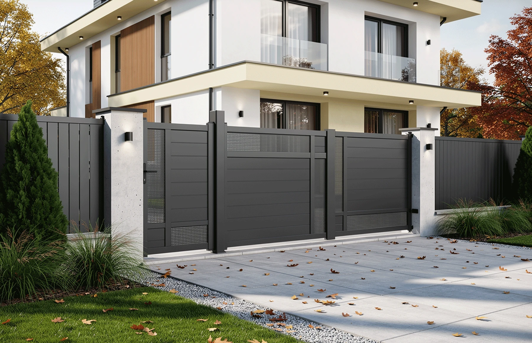 Set porti metalice din aluminiu, gri antracit, model Samurai