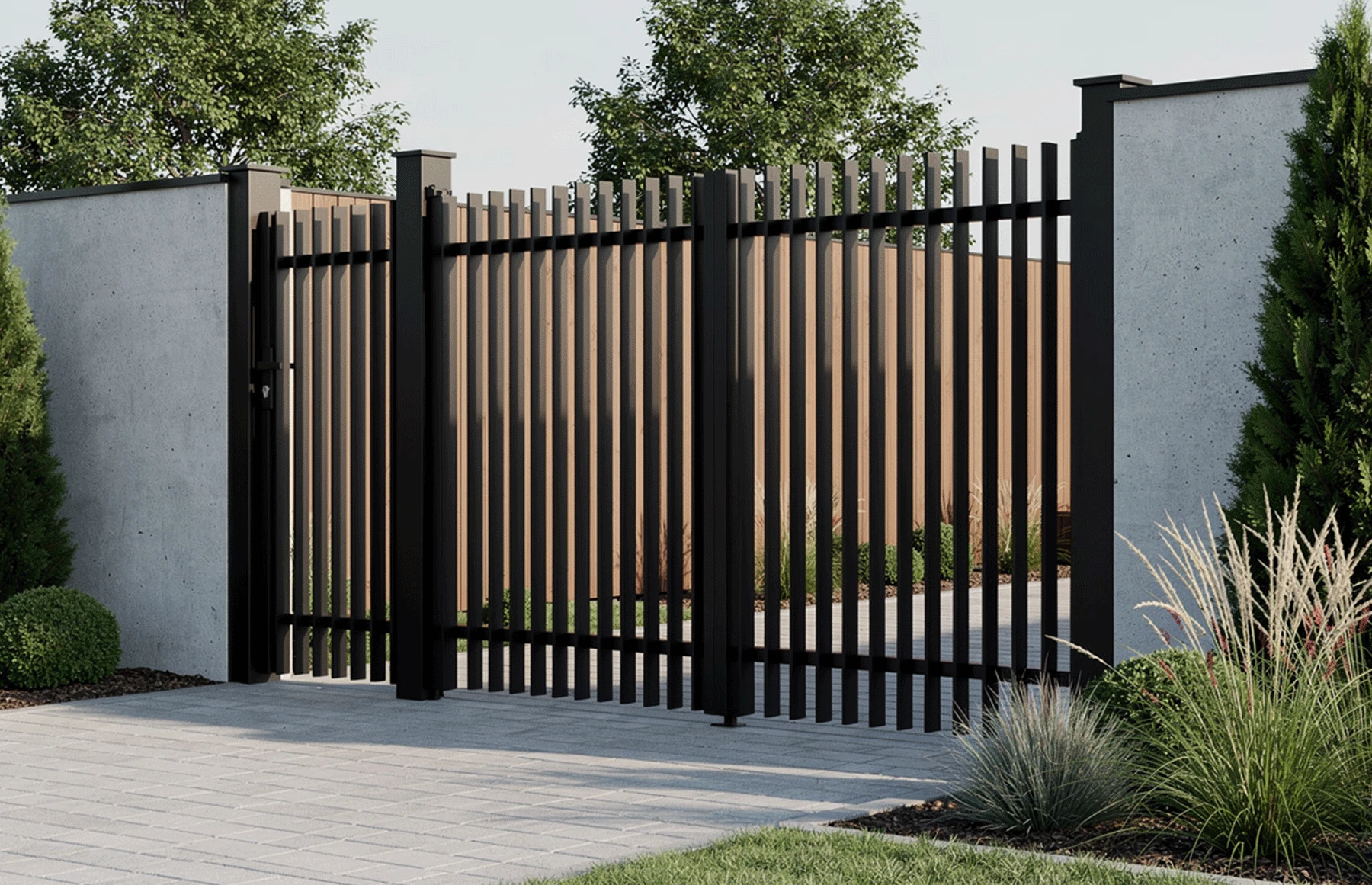 Set porti metalice din aluminiu, model Light Straight, Negru, Gama Light