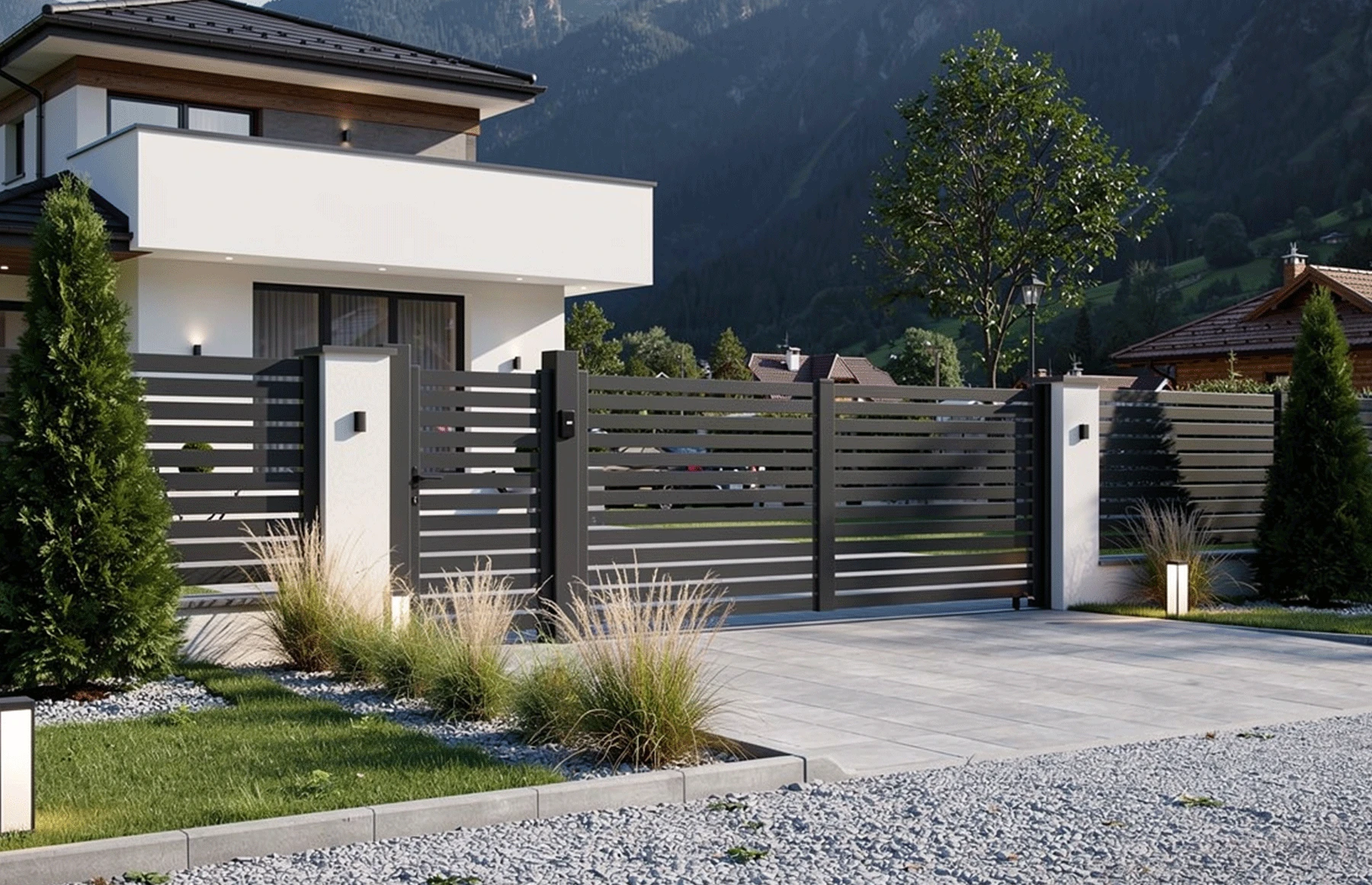 Set porti metalice din aluminiu, gri antracit, model Taurus