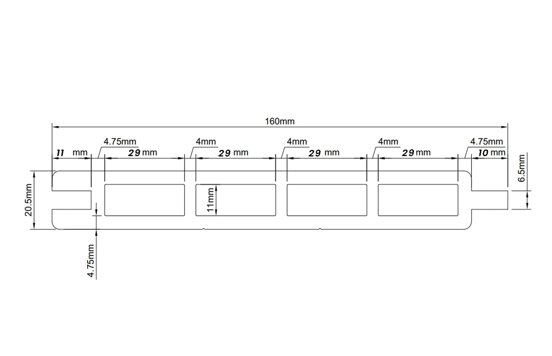 Placa gard WPC cu imbinare, maro, 20x150x4000mm