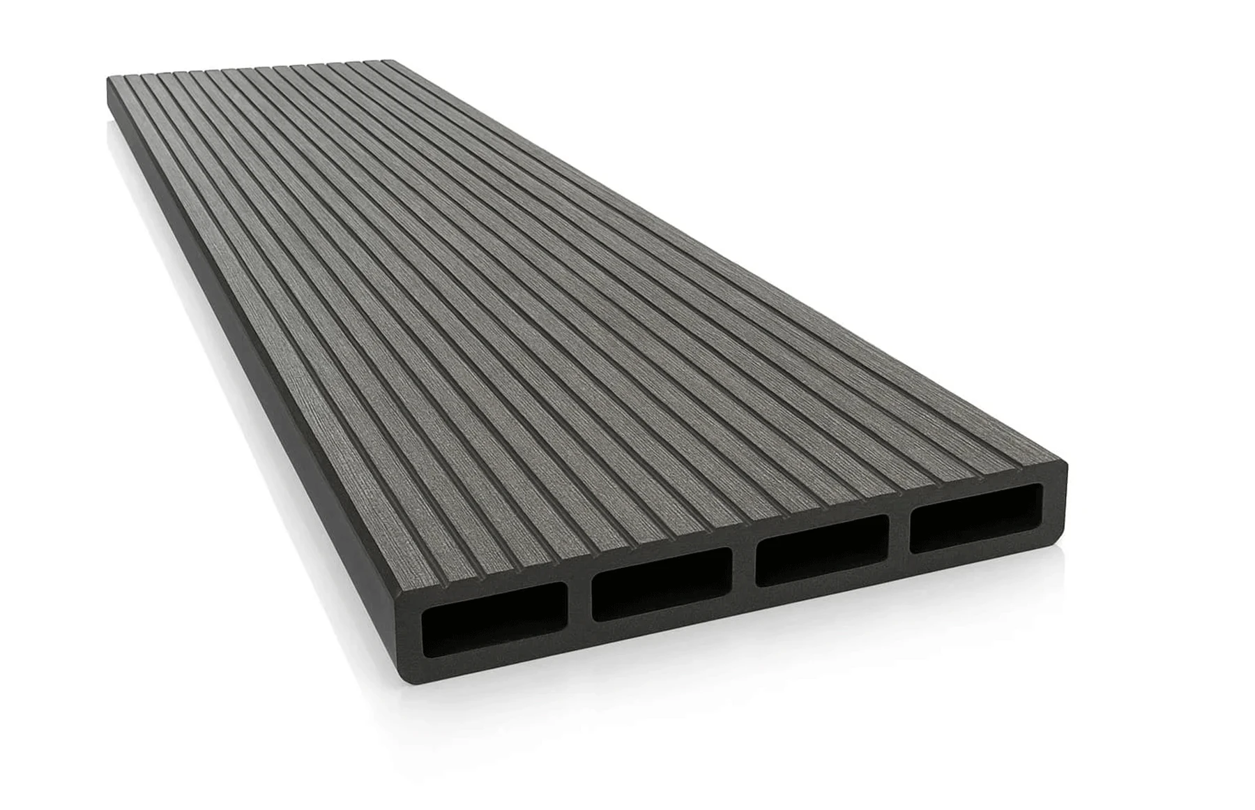 Placa de gard 3D, din compozit de lemn si plastic WPC, culoare gri inchis, 150 x 20 mm, lungime 2m sau 4 m