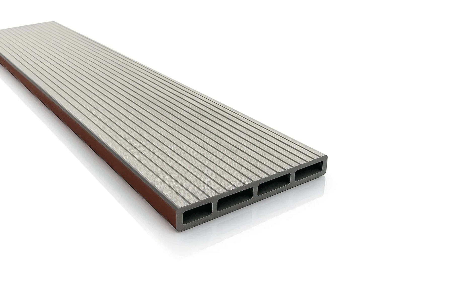 Placa de gard 3D, din compozit de lemn si plastic WPC, culoare gri deschis, 150 x 20 mm, lungime 2m sau 4 m