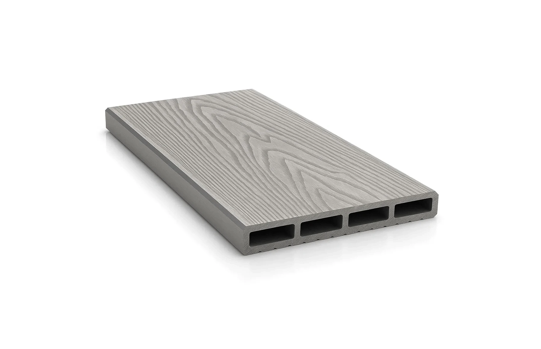 Placa de gard 3D, din compozit de lemn si plastic WPC, culoare gri deschis, 150 x 20 mm, lungime 2m sau 4 m