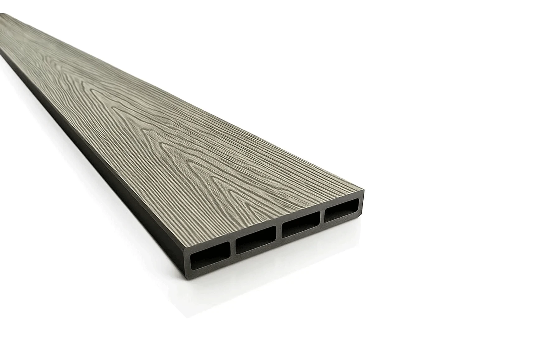 Placa Gard 3D Ambele Fete Textura Lemn WPC Gri Deschis, Dimensiune 150x20mm, Lungime 2m sau 4m