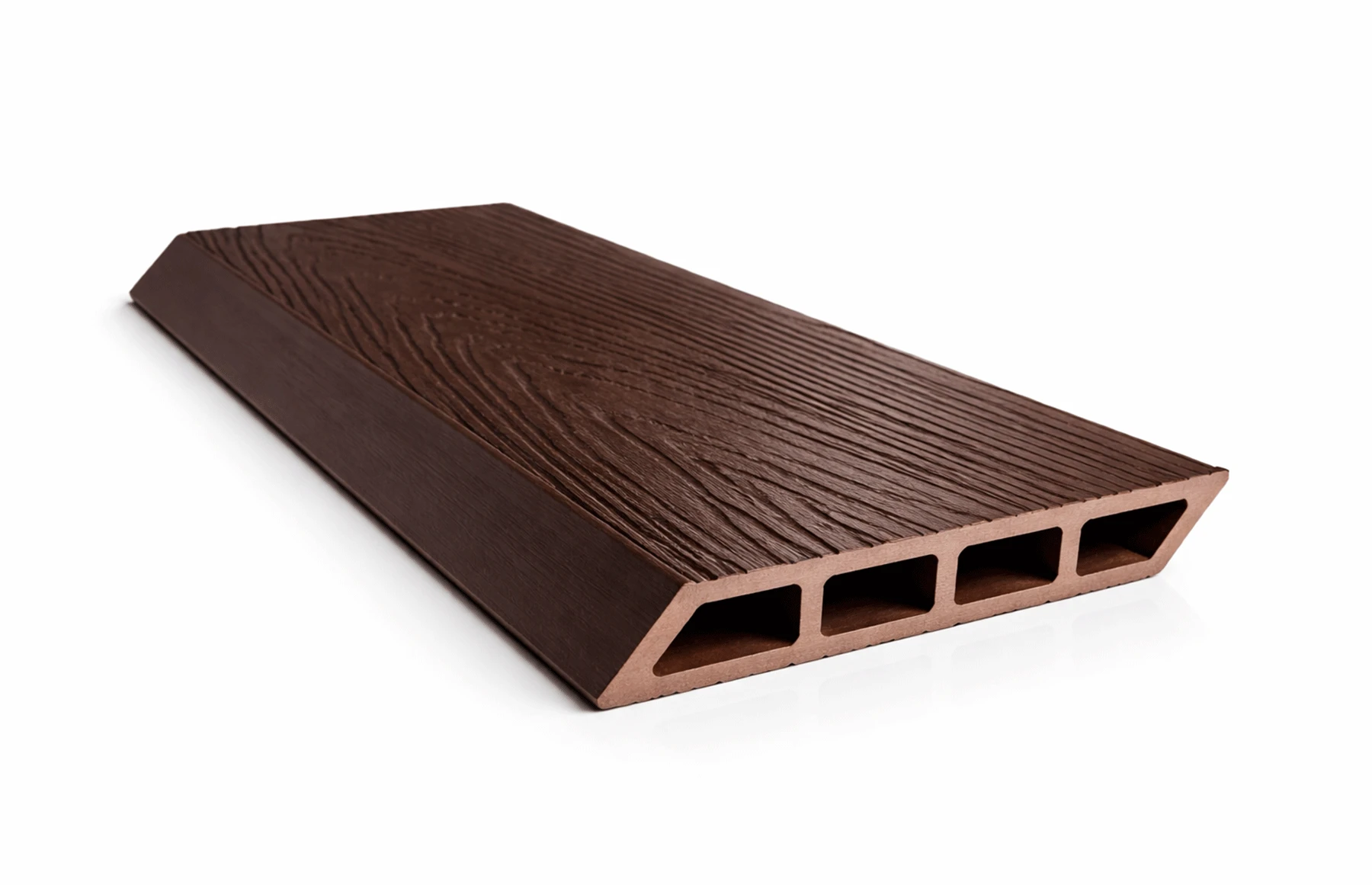 Placa gard WPC forma romb, 3D, culoare Maro,  Dimensiune 120x4000mm, Grosime 20.5mm