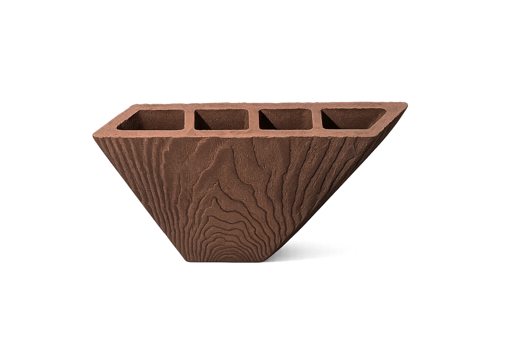 Placa gard WPC forma romb, 3D, culoare Maro,  Dimensiune 120x4000mm, Grosime 20.5mm