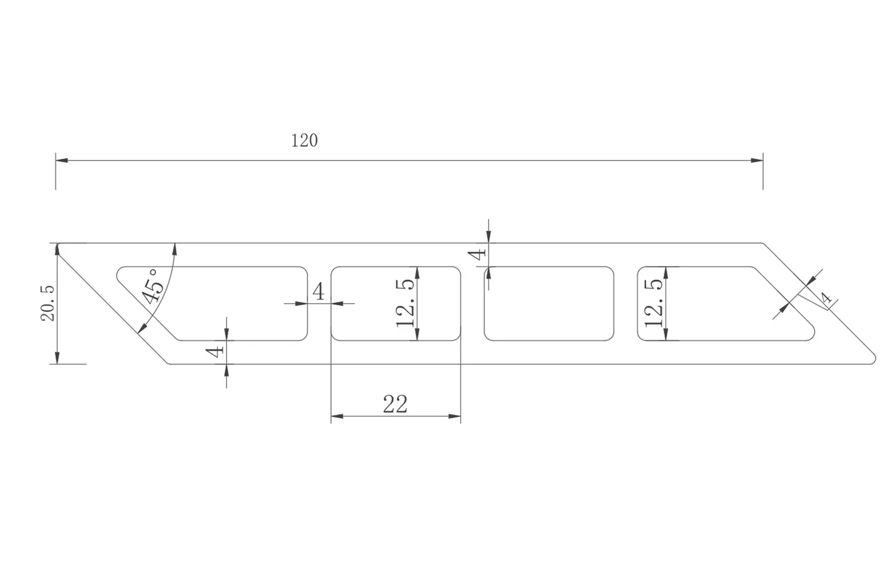 Placa gard WPC forma romb, 3D, culoare Negru, Dimensiune 120x4000mm, Grosime  20.5mm