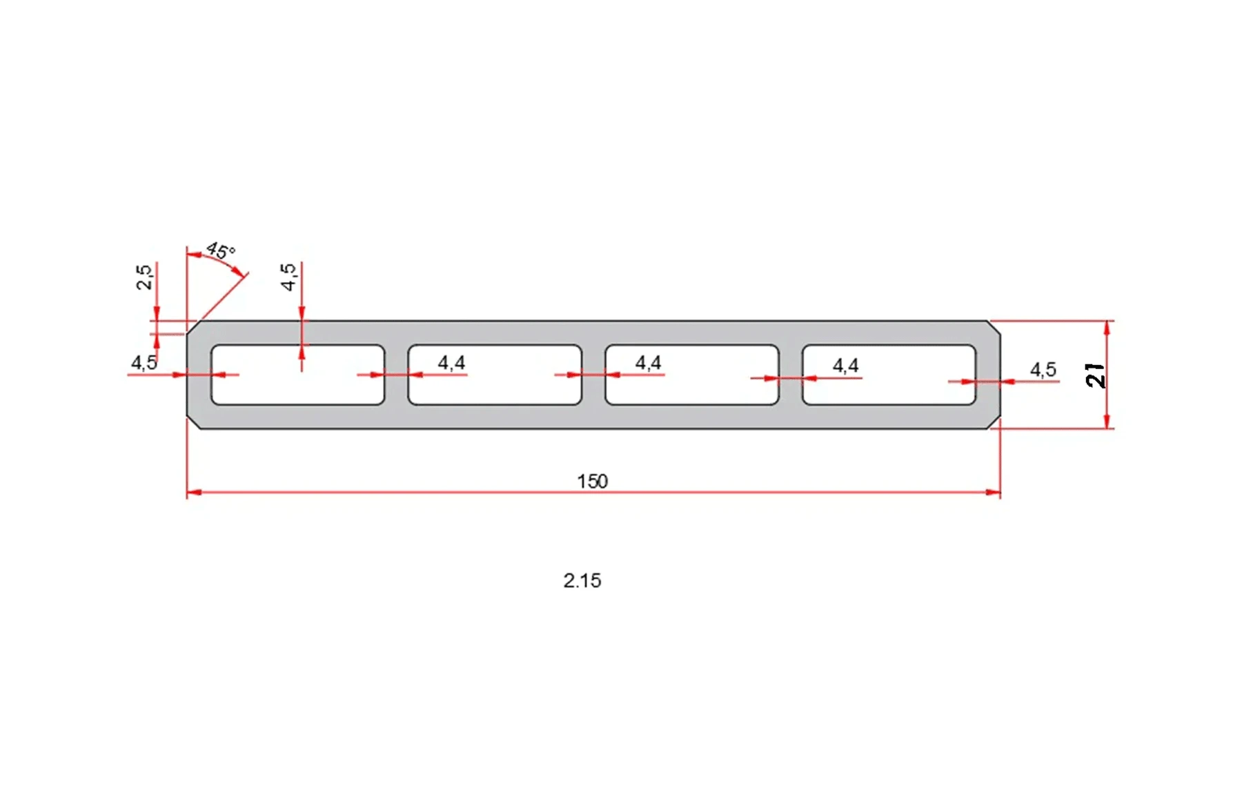 Placa gard WPC 3D ambele fete, Maro, Dimensiune: 150x4000mm, Grosime: 21mm