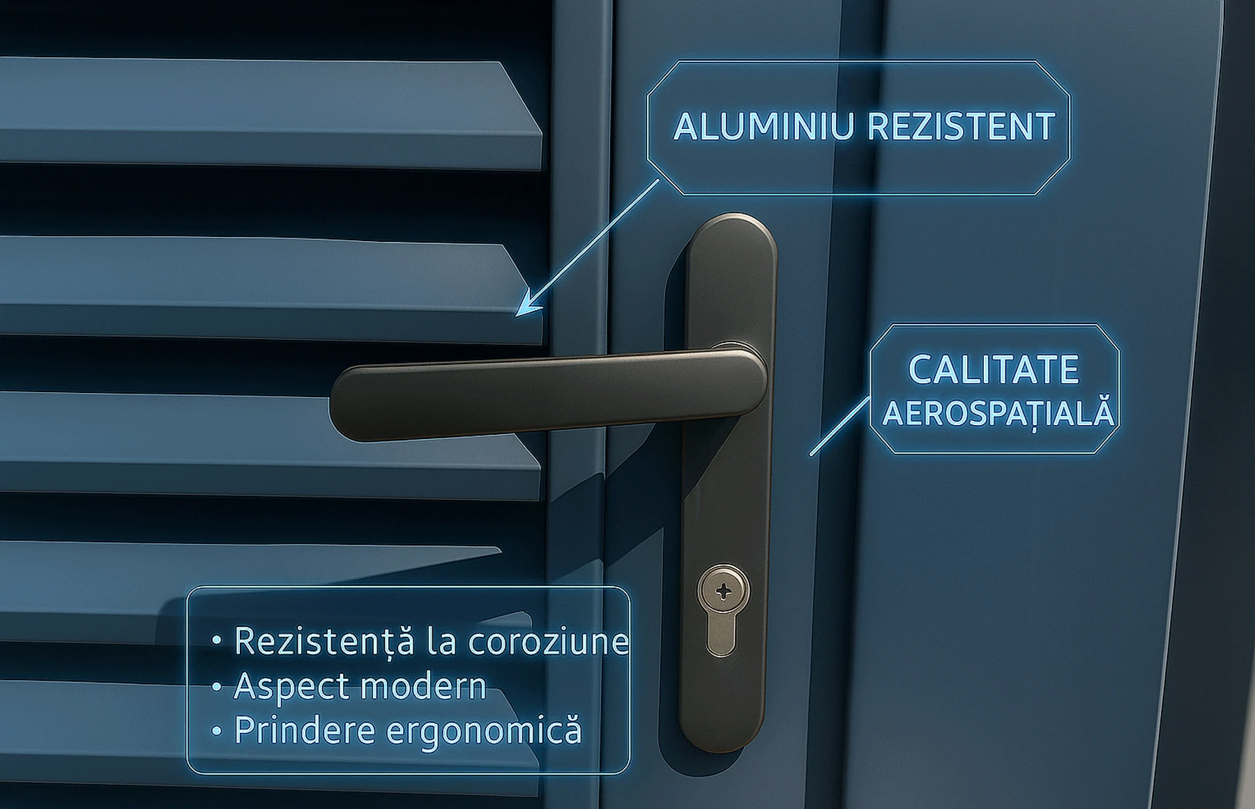 Poarta pietonala metalica din aluminiu 900x1800mm, gri antracit, model  Sahara
