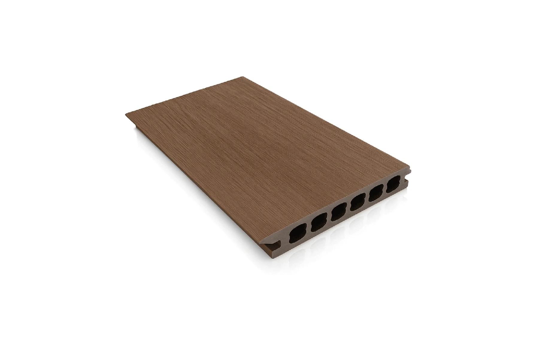 Placa deck terasa WPC PREMIUM, tip pardoseala/dusumea WPC, placa co extrudata, 145x22mm, maro lemn, model No Gap 3800 mm