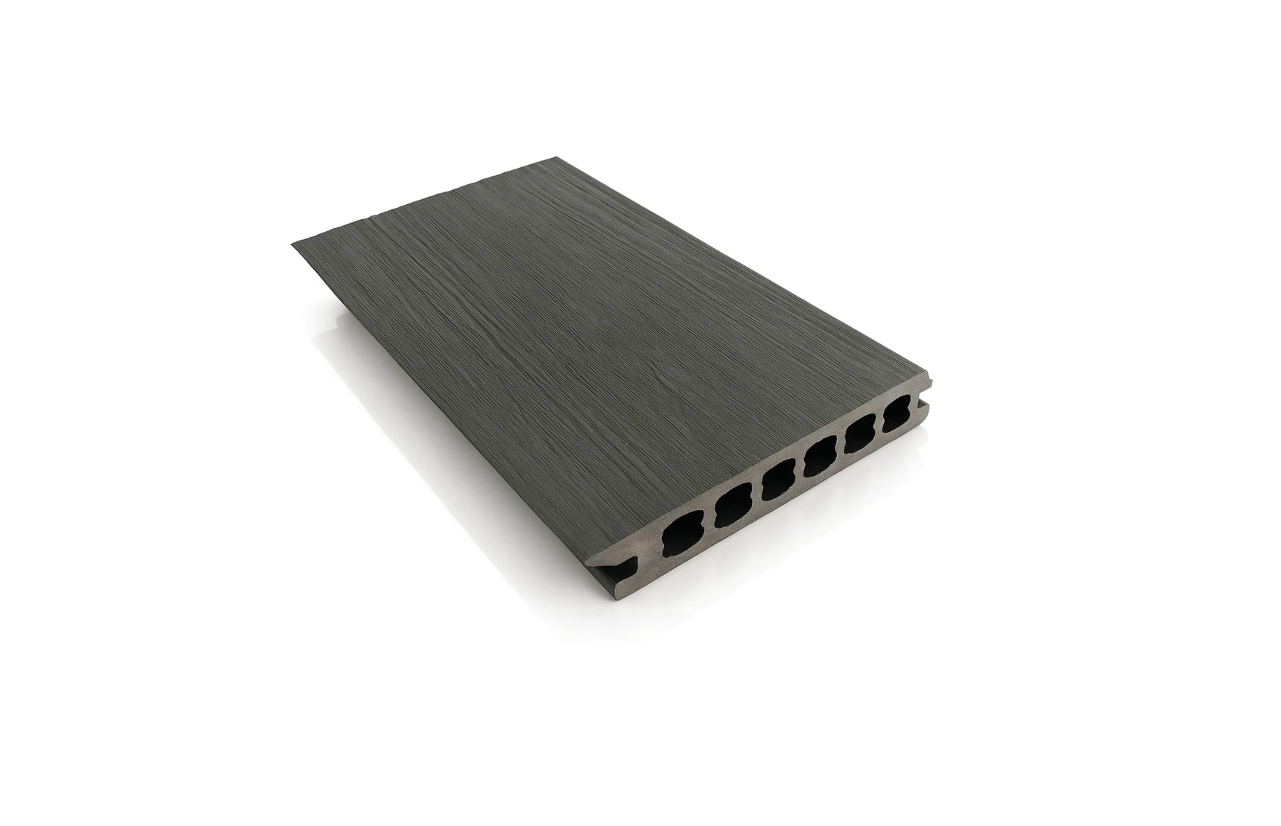 Placa deck terasa WPC PREMIUM, tip pardoseala/dusumea WPC, placa co extrudata, 145x22mm, gri lemn, model No Gap 3800 mm