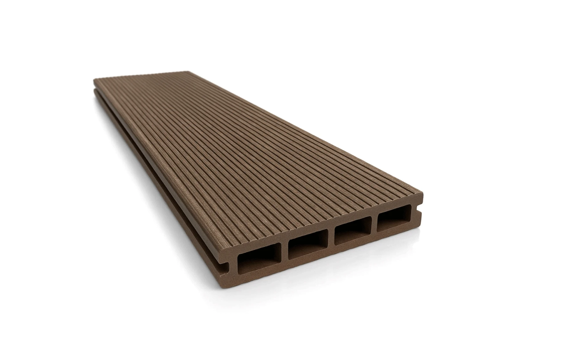 Placa deck terasa WPC 3D, tip pardoseala/dusumea WPC, 145x25 mm, maro linii periat 3800 mm