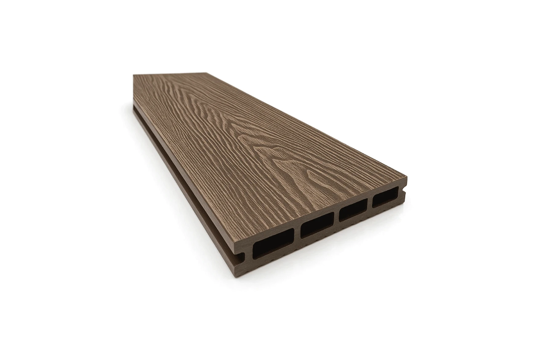 Placa deck terasa WPC 3D, tip pardoseala/dusumea WPC, 145x25 mm, maro linii periat 3800 mm