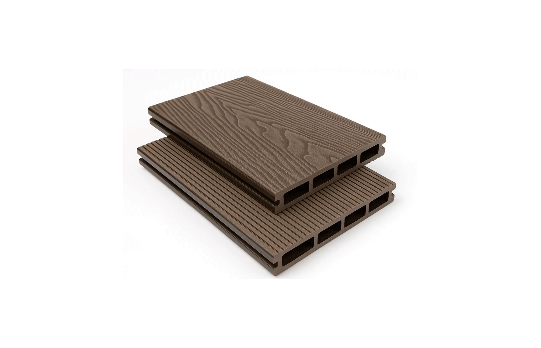 Placa deck terasa WPC 3D, tip pardoseala/dusumea WPC, 145x25 mm, maro linii periat 3800 mm