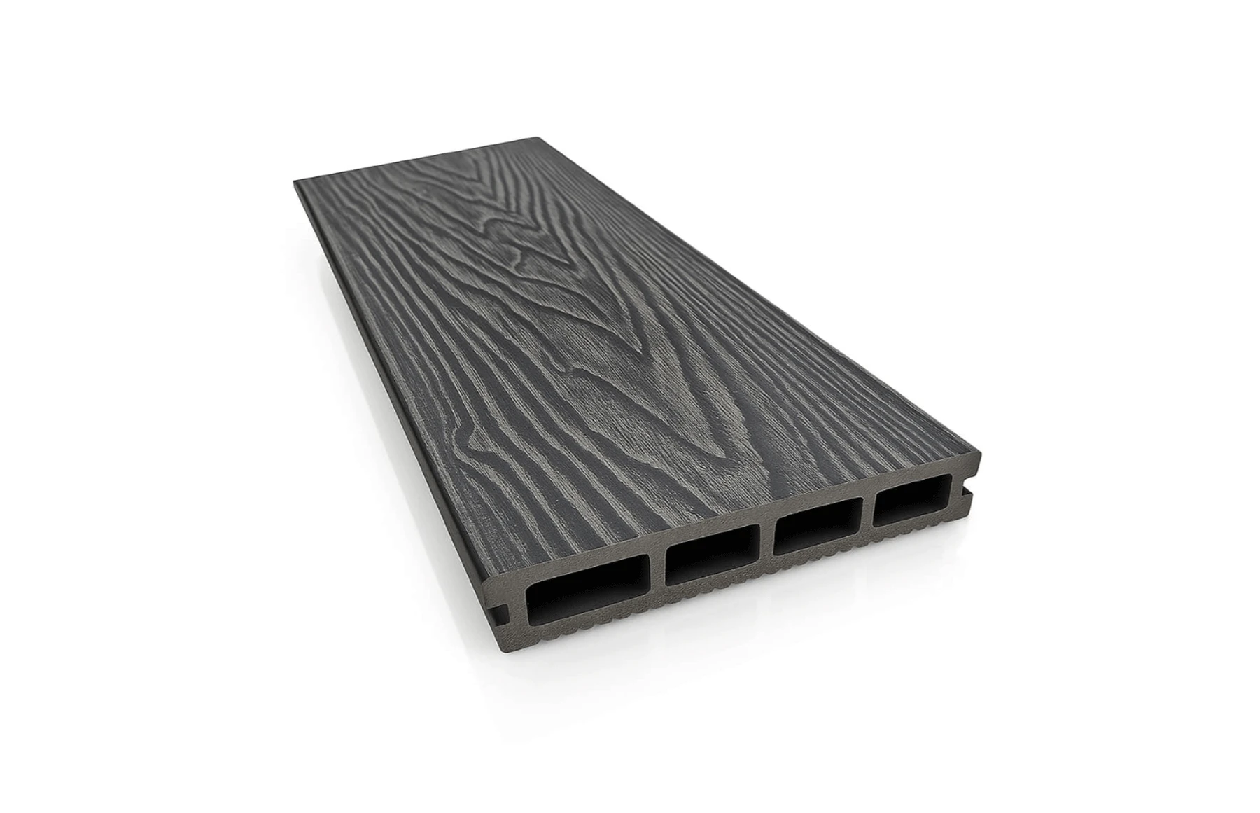 Placa deck terasa WPC 3D, tip pardoseala/dusumea WPC, 145x25 mm, gri antracit lemn 3800 mm