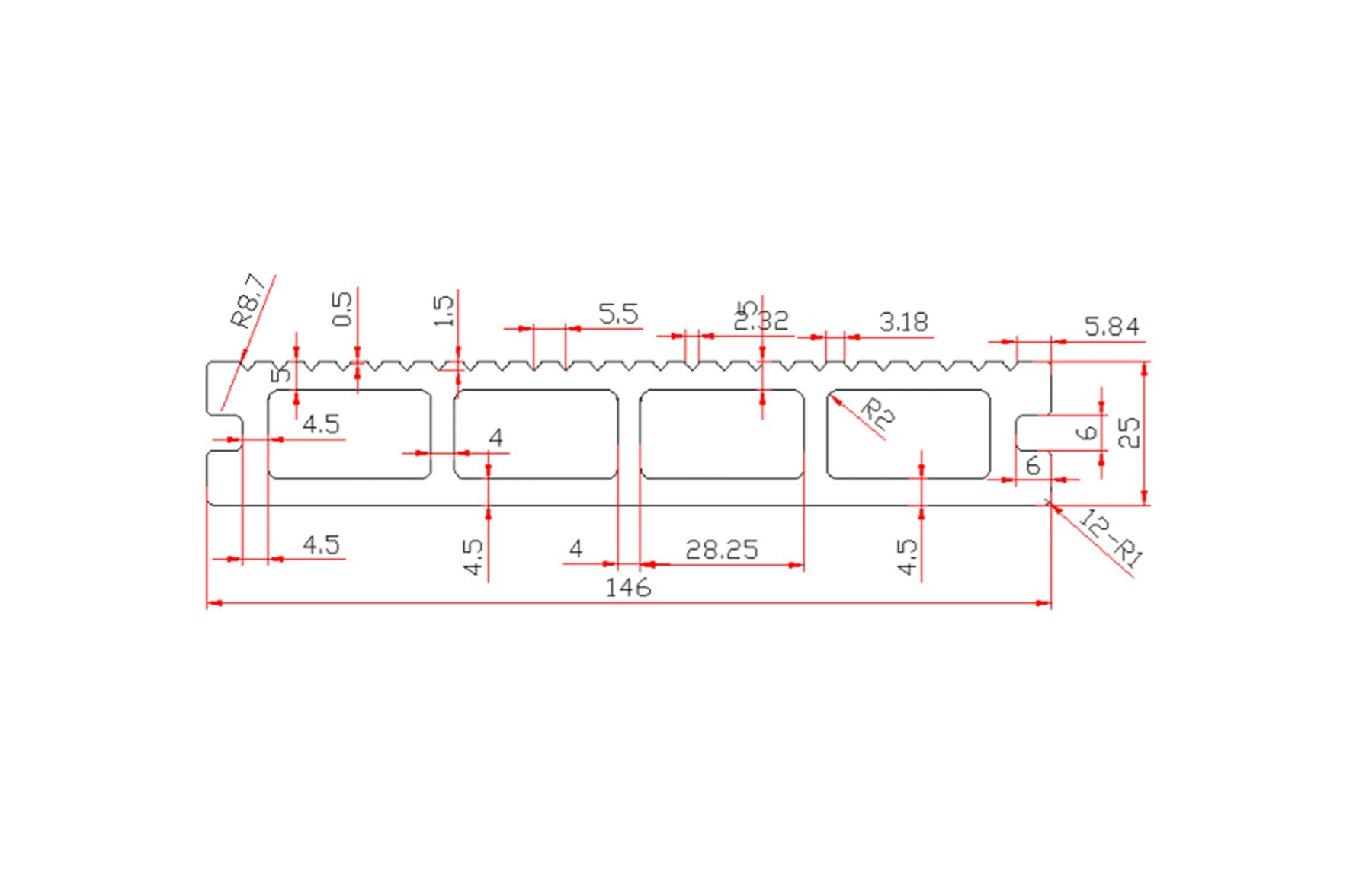 Placa deck terasa WPC 3D, tip pardoseala/dusumea WPC, 145x25 mm, gri antracit lemn 3800 mm