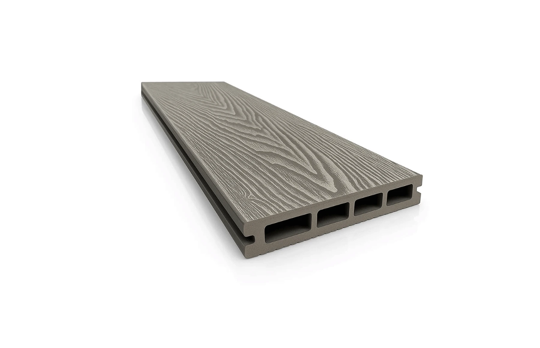Placa deck terasa WPC 3D, tip pardoseala/dusumea WPC, 145x25 mm, gri deschis lemn 3800 mm