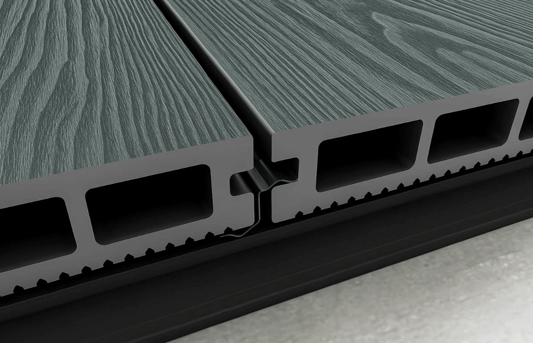 Placa deck terasa WPC 3D, tip pardoseala/dusumea WPC, 145x25 mm, gri deschis lemn 3800 mm