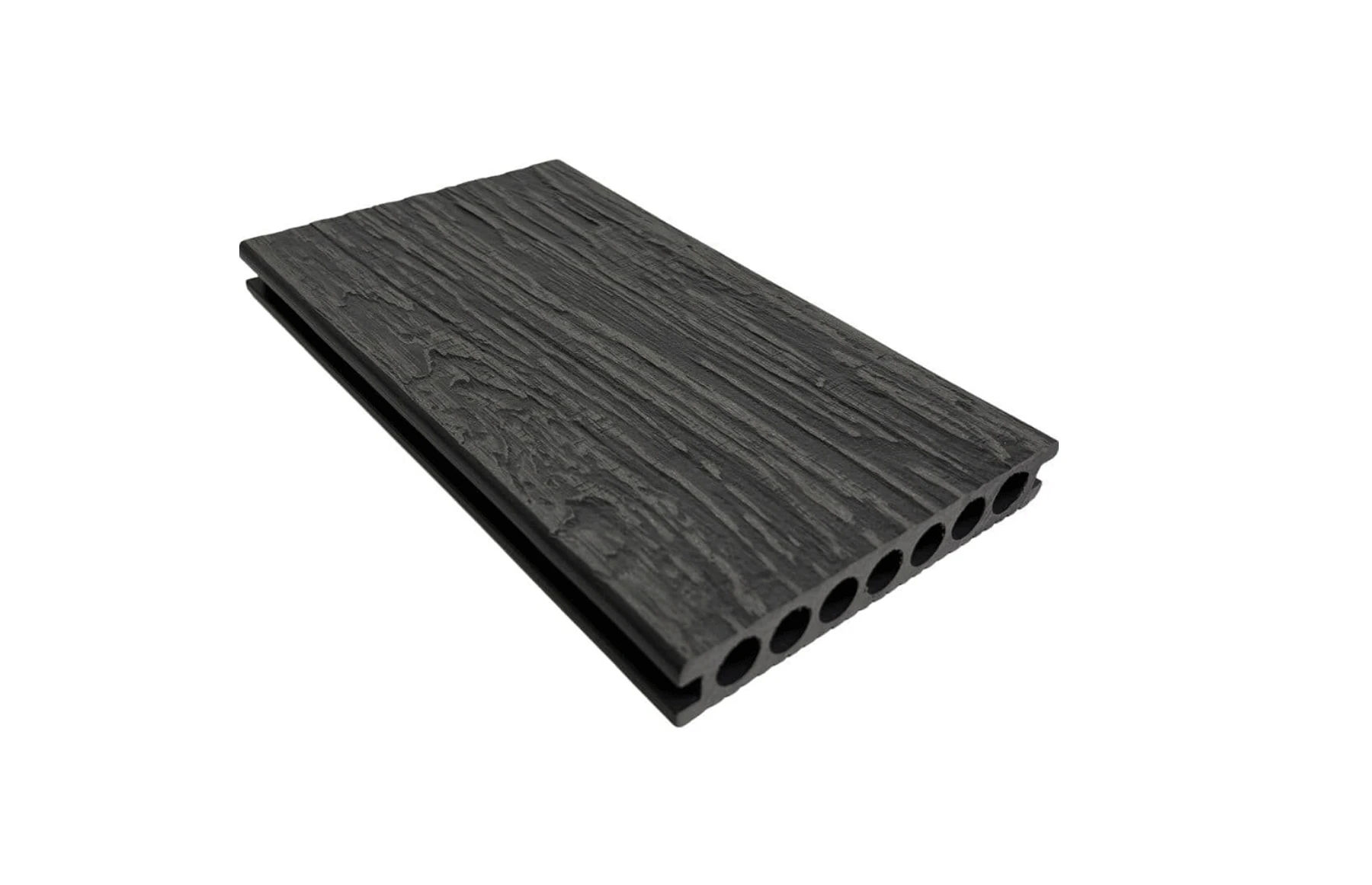 Placa WPC decking antichizat /dungi WPC gri deschis, gol rotund Dimensiune: 146x22.8mm, Lungime: 3800mm