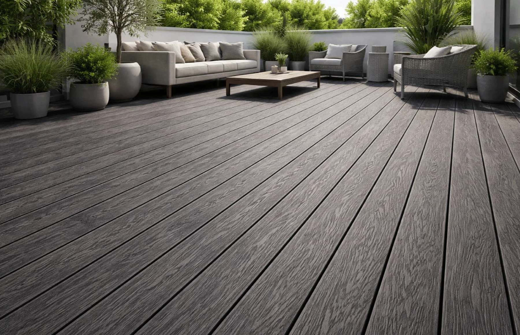 Placa WPC decking antichizat /dungi WPC gri deschis, gol rotund Dimensiune: 146x22.8mm, Lungime: 3800mm
