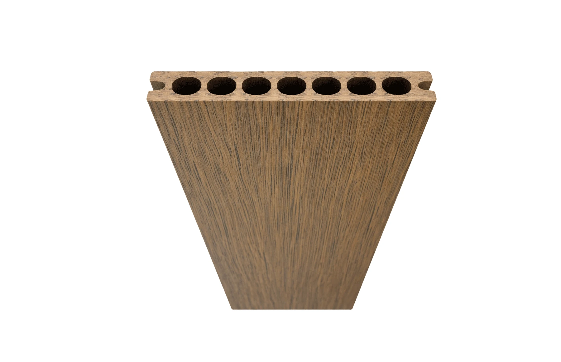 Placa WPC decking antichizat /dungi stejar inchis, gol rotund Dimensiune: 146x22.8mm, Lungime: 3800mm