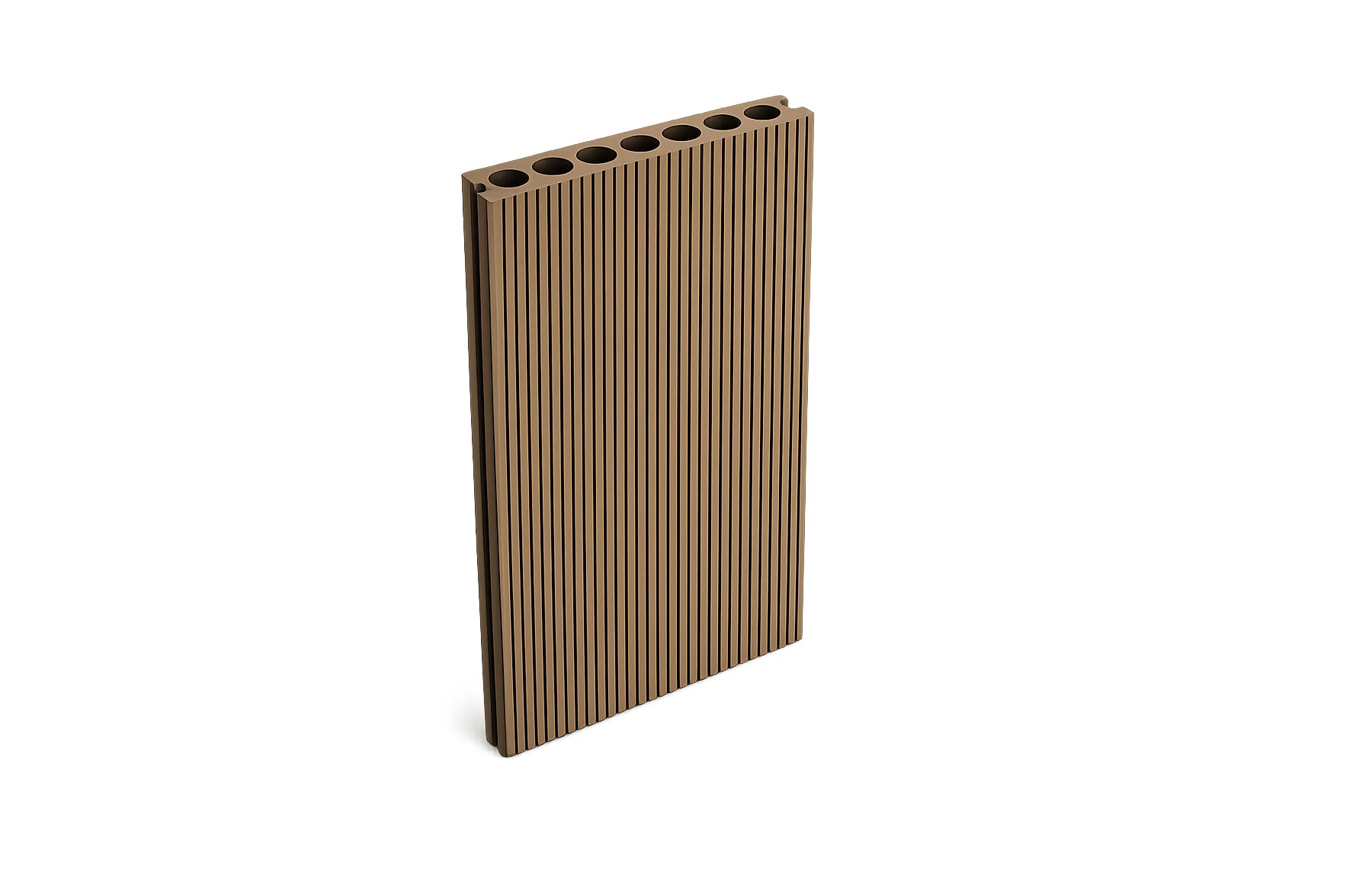 Placa WPC decking antichizat /dungi stejar inchis, gol rotund Dimensiune: 146x22.8mm, Lungime: 3800mm