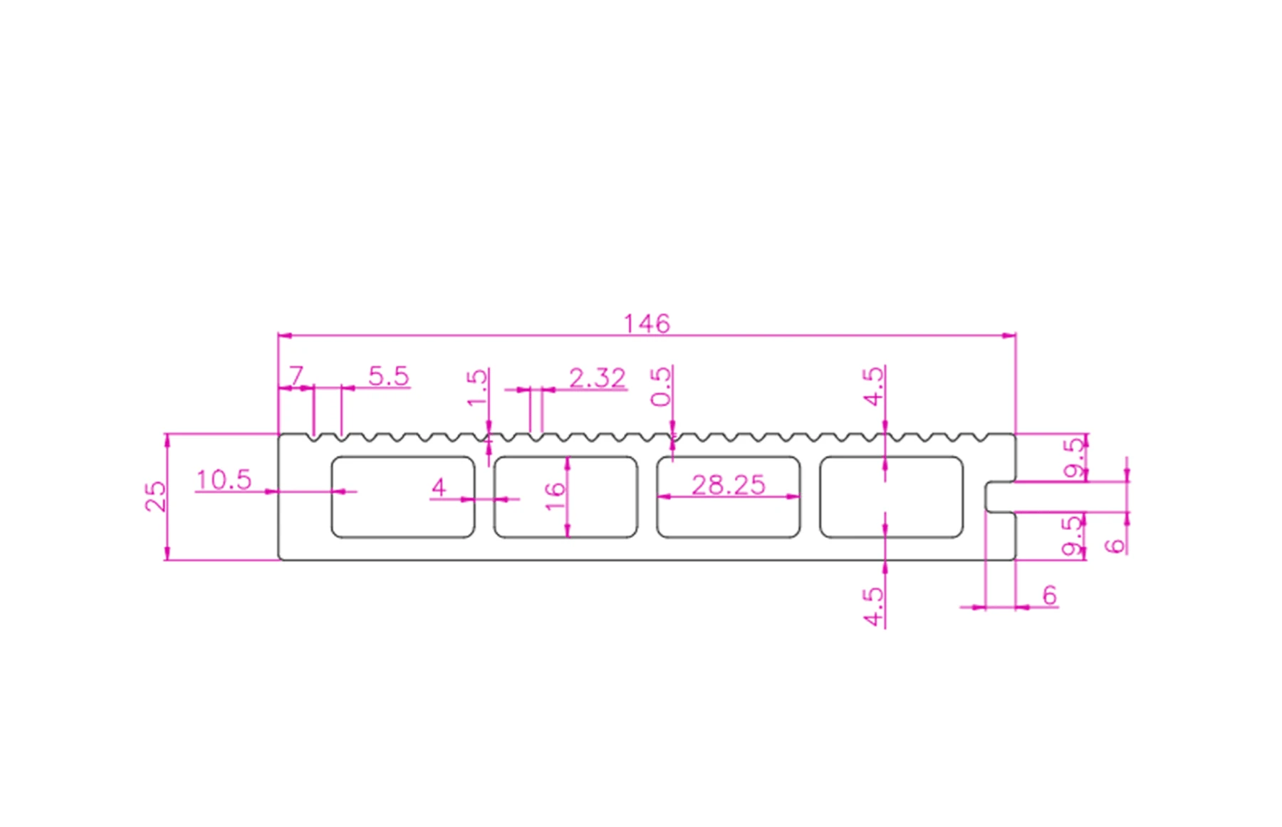 Placa Final Deck WPC Maro , Dimensiune 146x25mm L 4000mm