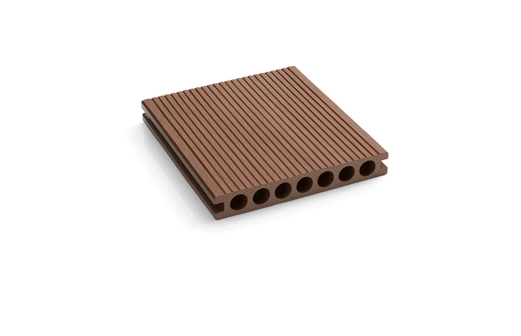 Placa Deck 3D Maro din WPC 145x24mm, L 3800mm, Structura cu Gol Rotund pentru Rezistenta Sporita.