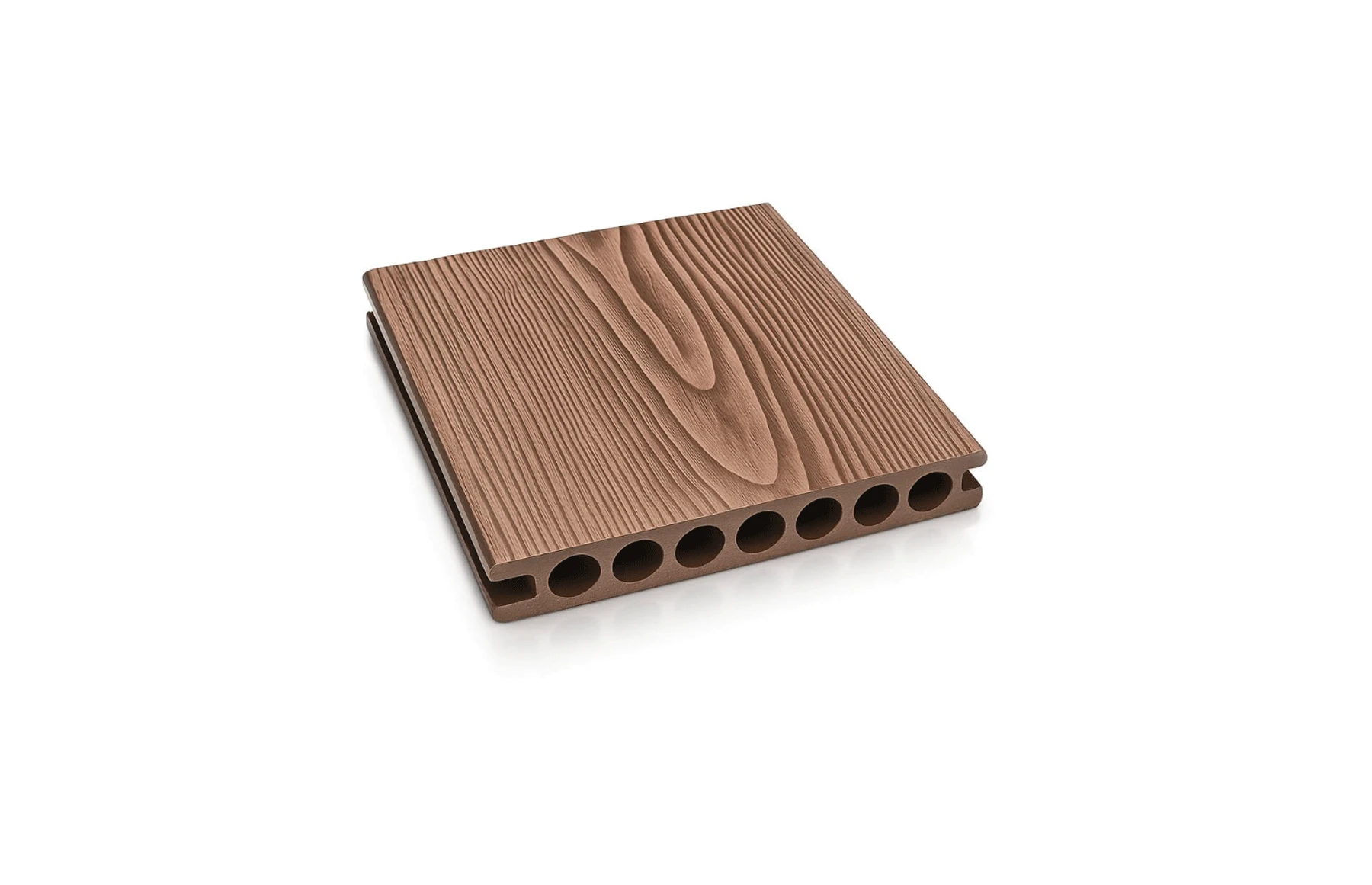 Placa Deck 3D Maro din WPC 145x24mm, L 3800mm, Structura cu Gol Rotund pentru Rezistenta Sporita.