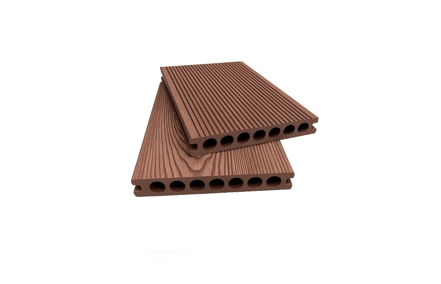 Placa Deck 3D Maro din WPC 145x24mm, L 3800mm, Structura cu Gol Rotund pentru Rezistenta Sporita.