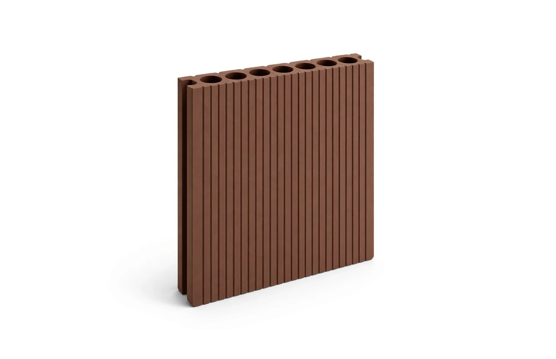 Placa Deck 3D Maro din WPC 145x24mm, L 3800mm, Structura cu Gol Rotund pentru Rezistenta Sporita.