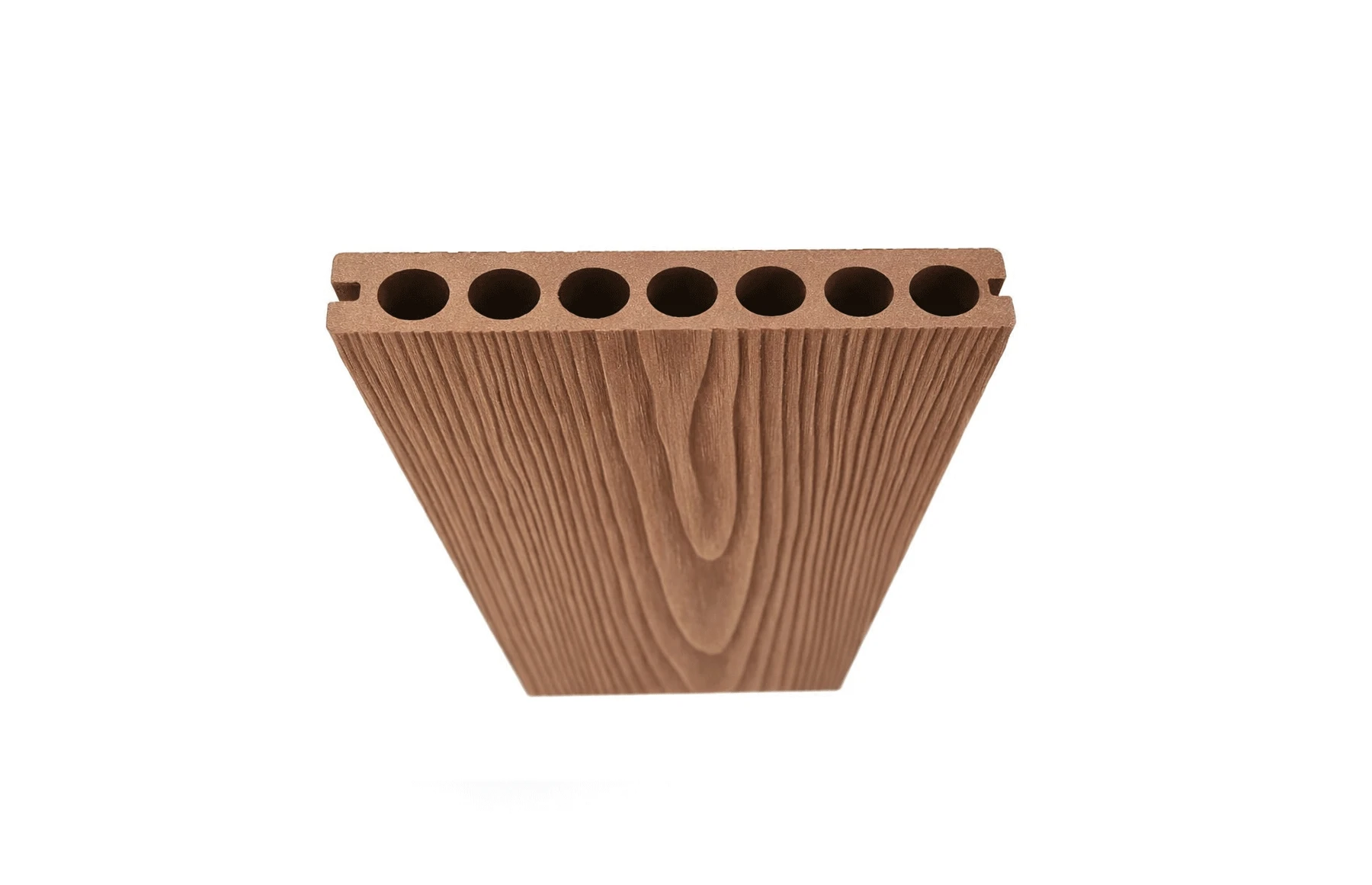 Placa Deck 3D Maro din WPC 145x24mm, L 3800mm, Structura cu Gol Rotund pentru Rezistenta Sporita.