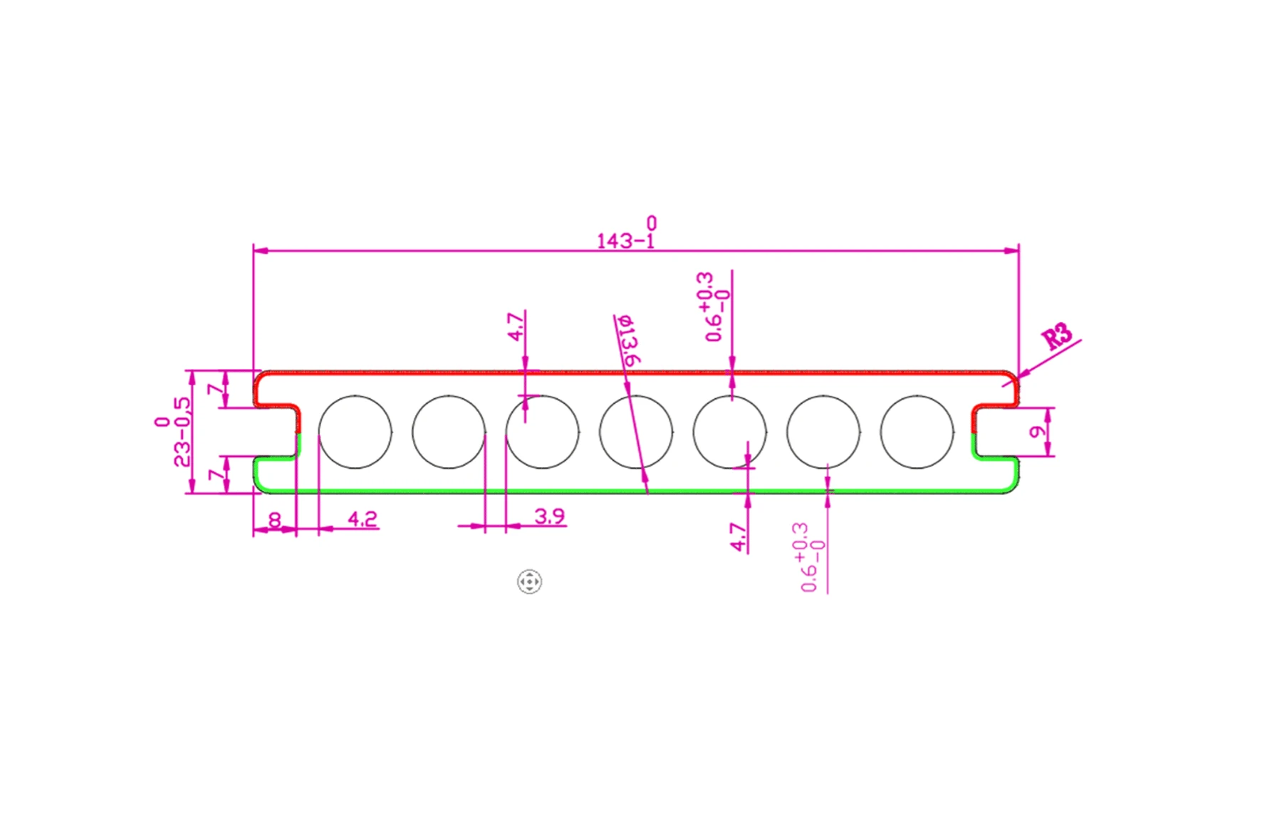Placă Deck 3D cu 2 fete, din WPC 148x23mm, L 3800mm, Structura cu Gol Rotund pentru Rezistenta Sporita, o fata maro, o fata gri deschis