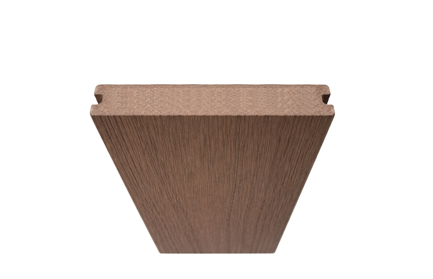 Placa decking WPC coextrudat, 140x20 mm, 3800 mm, maro, dubla fata simpla si 3D, rezistent exterior