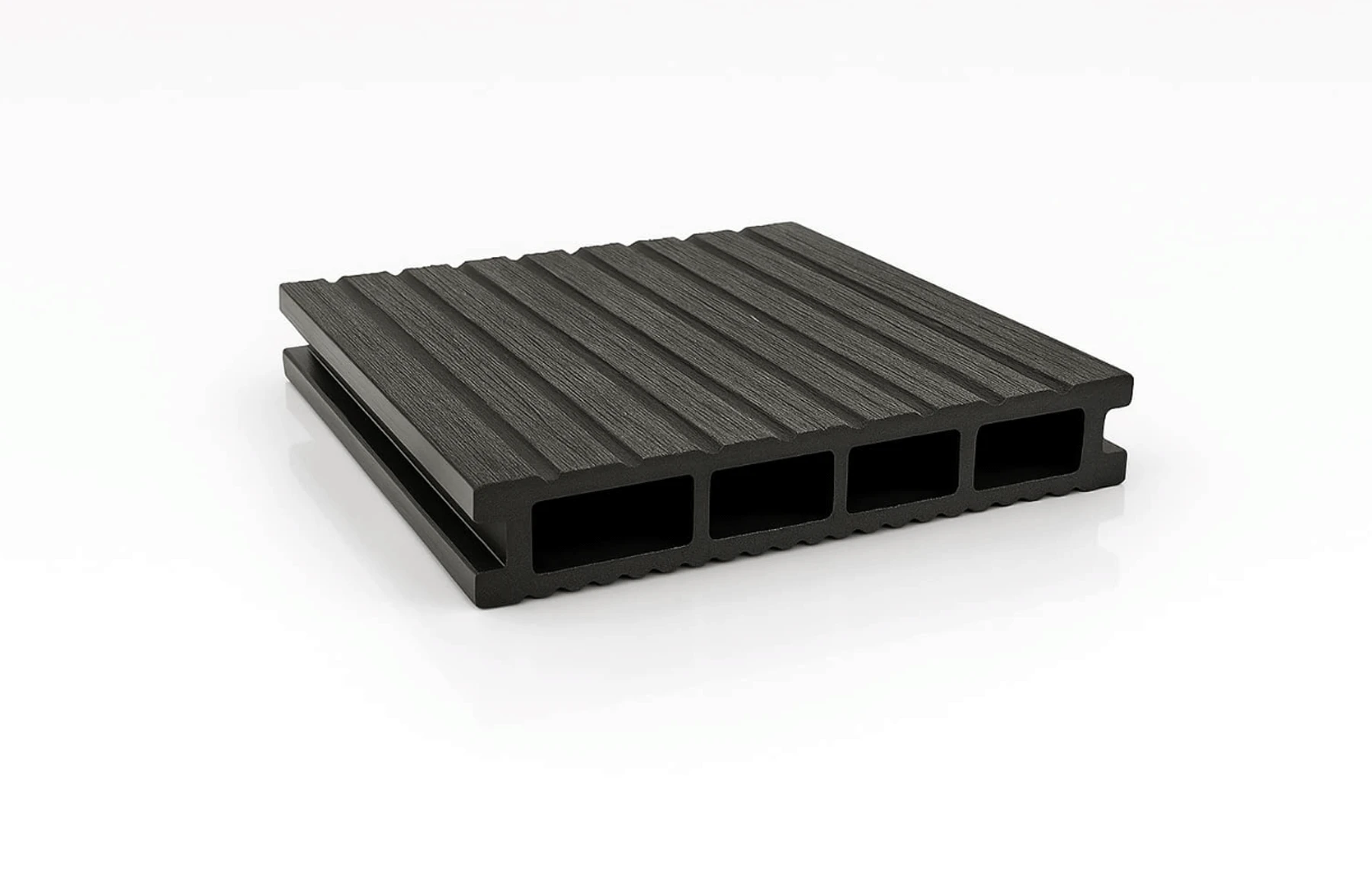 Placa Decking WPC Negru 146x24mm, L 3800mm, Gama ECO 3800 mm