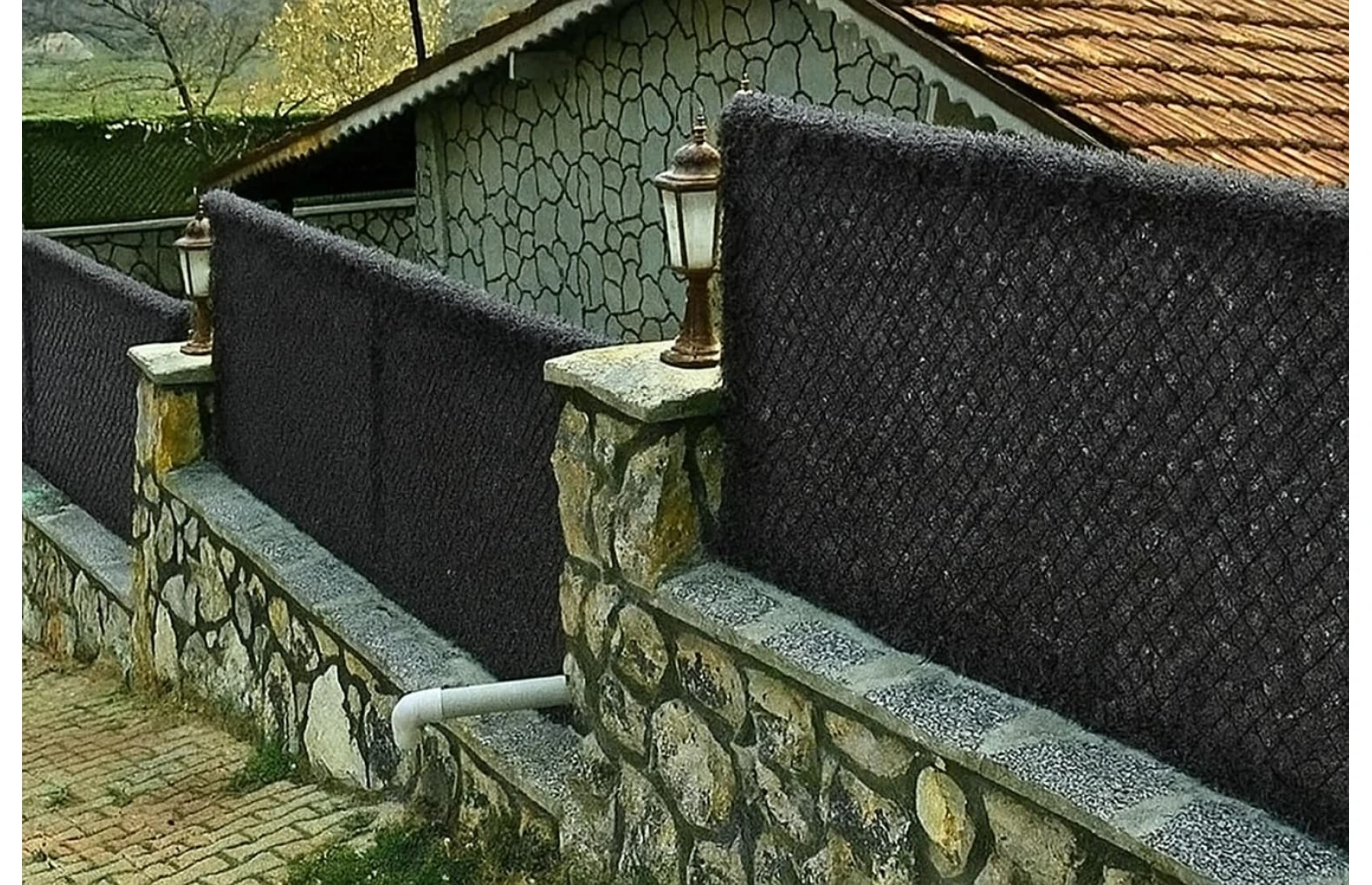 Plasa gard viu artificial, imitatie Gard Viu, plasa paravan Gri, 2x10metri, Virtuoso