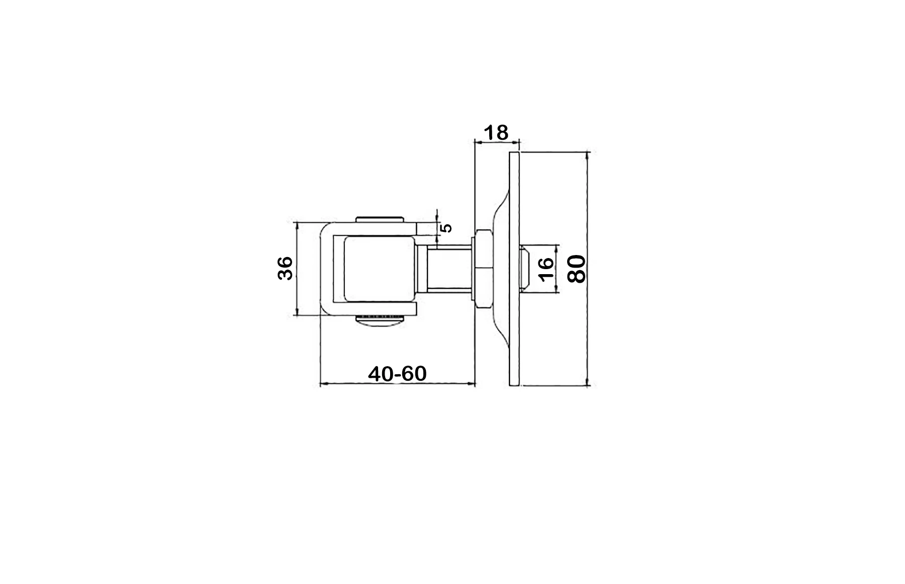 Kit poarta batanta REG2, greutate sustinuta 65kg pe brat